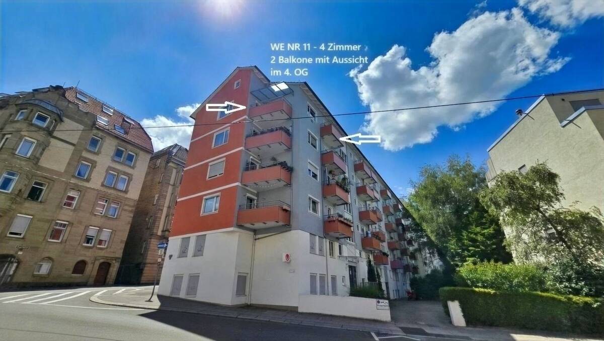 Charmante 4-Zimmer-Wohnung mit zwei Balkonen und grandiosem Weitblick in Stuttgart-West – 70197 Stuttgart – Bild 1 von 9