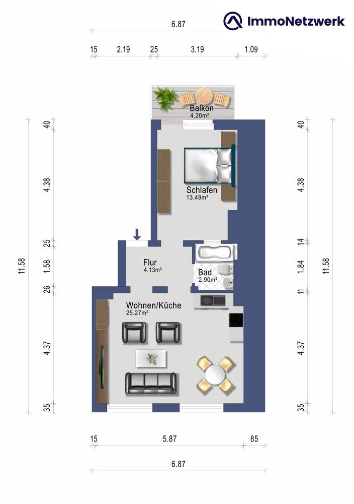 Zentral gelegene 2-Zimmerwohnung in SB Am Ludwigsberg – Saarbrücken – Bild 1 von 1