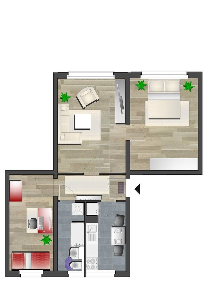 3-Raum-Erdgeschosswohnung mit Tageslichtbad – Chemnitz – Vorschaubild 5