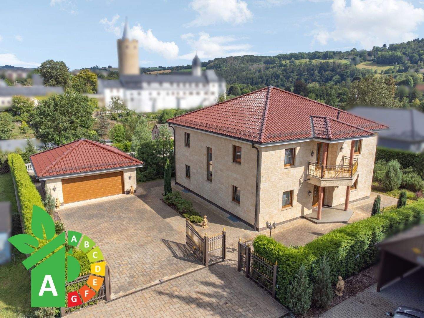 Villa Berghof, mediterraner Komfort in exponierter Lage von Zschopau – Zschopau – Bild 1 von 9