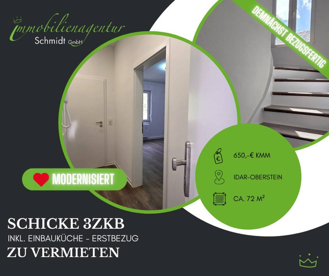 Schicke 3ZKB, inkl. EBK, Erstbezug nach Sanierung!