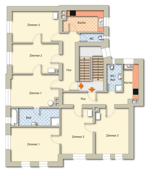 WOHNENE IN BESTLAGE 3-Zimmer-Wohnung im 2. OG – Nürnberg – Vorschaubild 3
