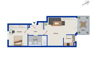 Schöne 2-Zimmer-Wohnung (vermietet) in begehrter Lage von München-Daglfing – 81929 München – Vorschaubild 8