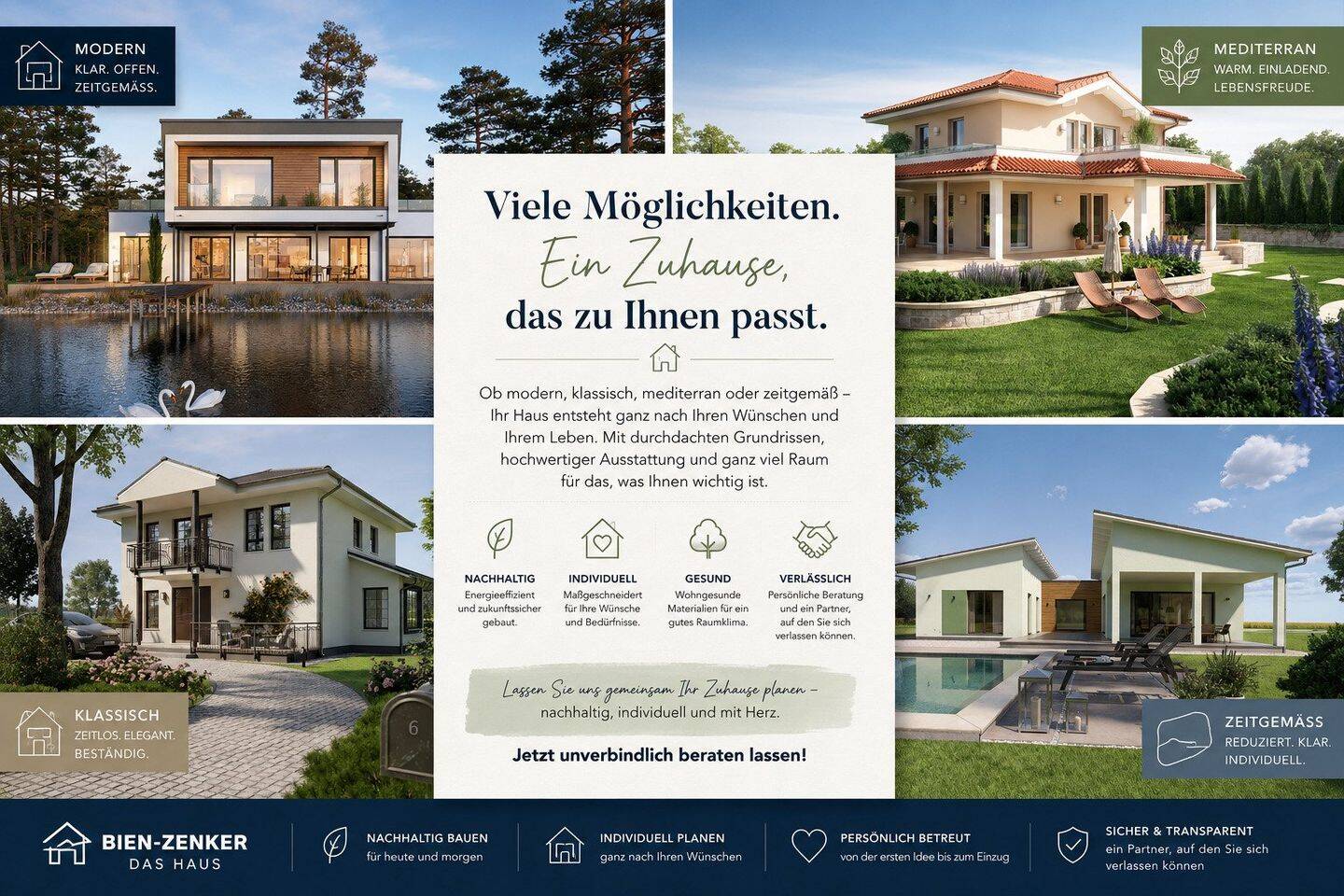 Nachhaltig bauen. Individuell wohnen. Zukunft gestalten.