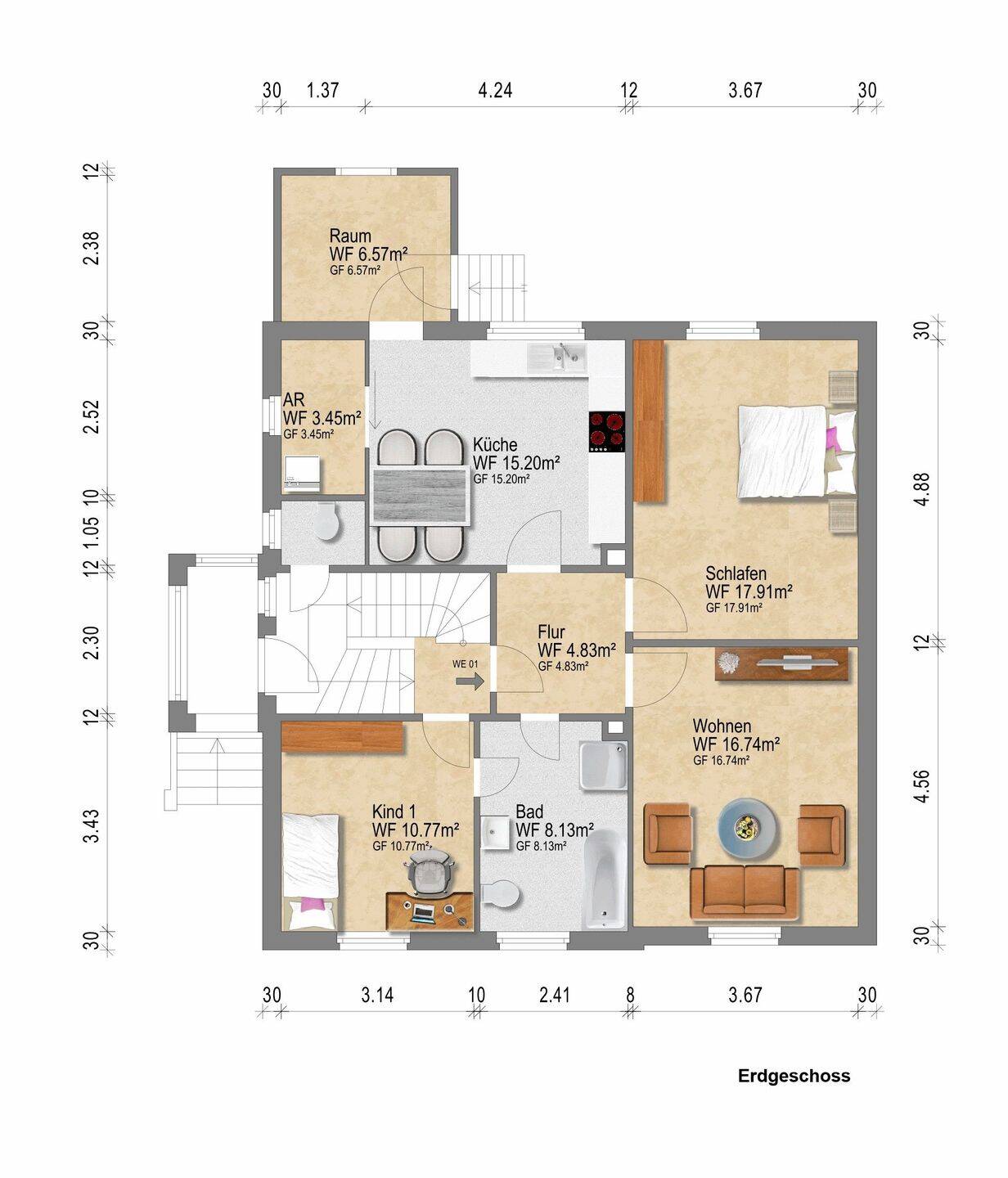 Ahlener Süden, ein 3-Familienhaus mit dem Charme der guten alten Zeit. – Ahlen – Vorschaubild 9