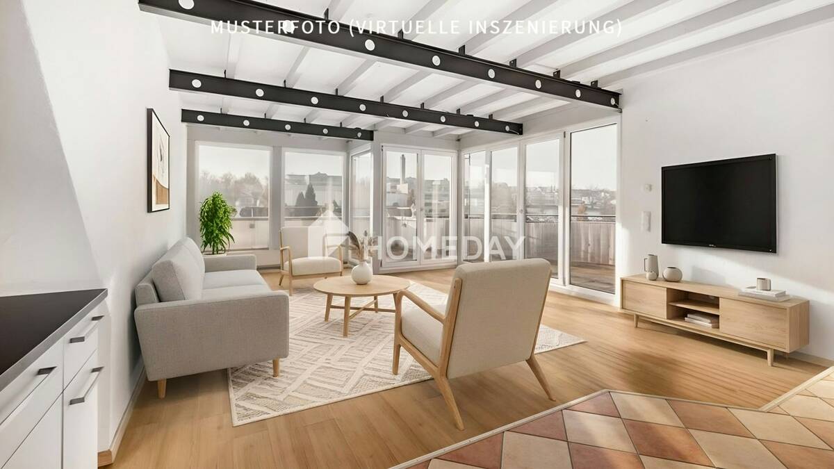 Lichtdurchflutete 3-Zimmer-Dachgeschosswohnung mit Dachterrasse und Blick in grüne Weite – 74080 Heilbronn – Bild 1 von 9