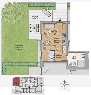 *Erstbezug in Leubnitz-Neuostra - kleine 2-Raumwohnung mit Terrasse und Garten * – 1219 Dresden – Vorschaubild 3