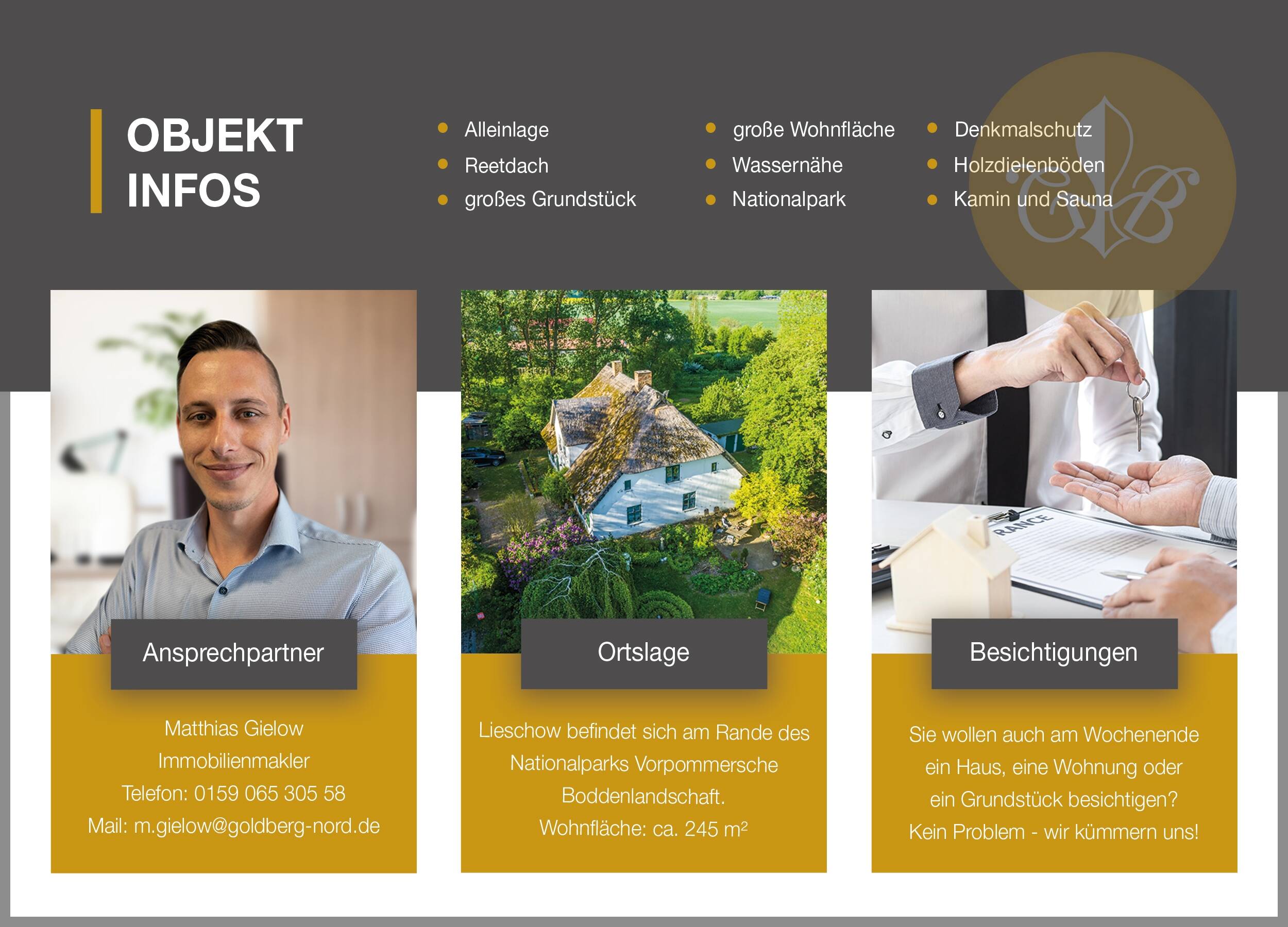 Landhausvilla in Alleinlage und Boddennähe! - traumhaftes Fachwerkdenkmal unter Reet – Ummanz – Vorschaubild 2