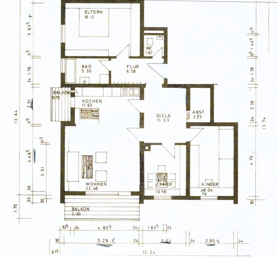 4 Zimmer Wohnung im Hochparterre