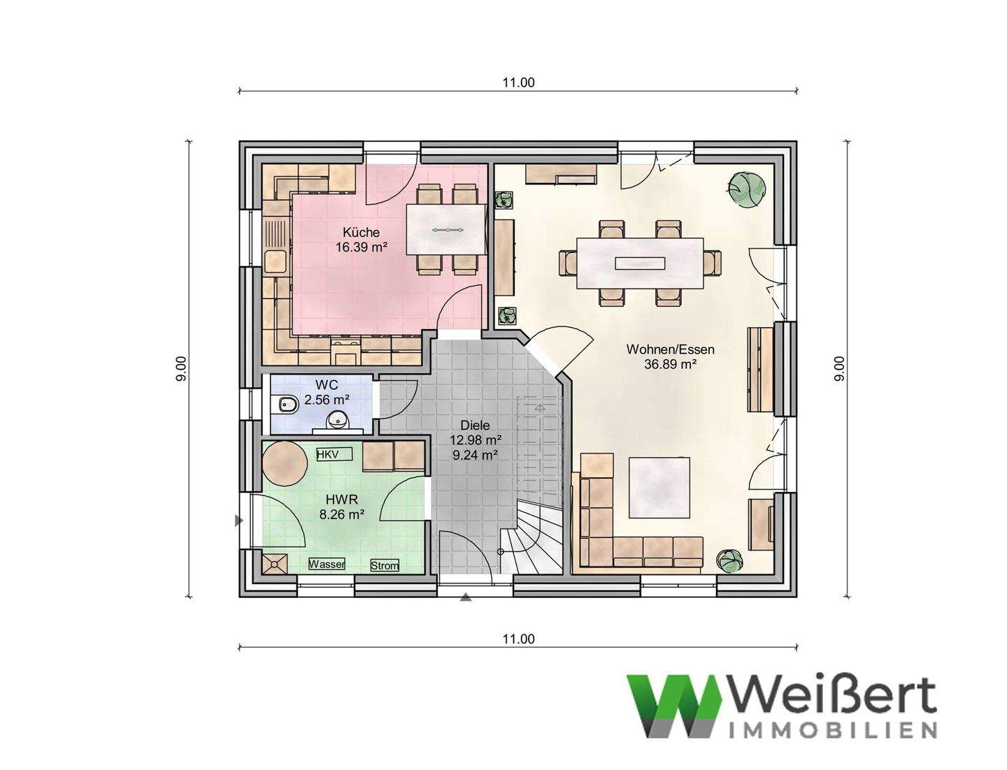 Großzügiges Familienhaus im klassischen Stil - Neubauplanung - Niedrigenergiehaus EH40 mit Wärmepumpe und PV-Anlage – Hartenholm – Vorschaubild 4