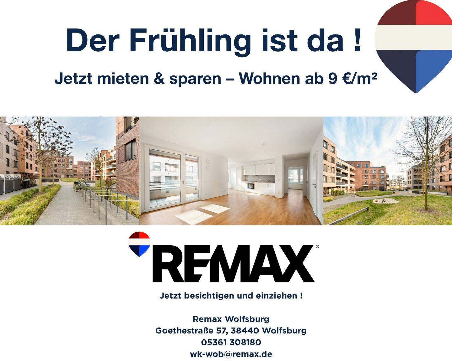 Lichtdurchflutete 3-Zimmer Wohnung – Wolfsburg – Bild 1 von 7
