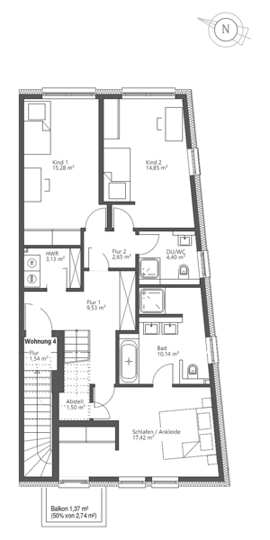 Großzügige 147-m²-Eigentumswohnung in nachgefragter Lage – 22609 Hamburg – Vorschaubild 2