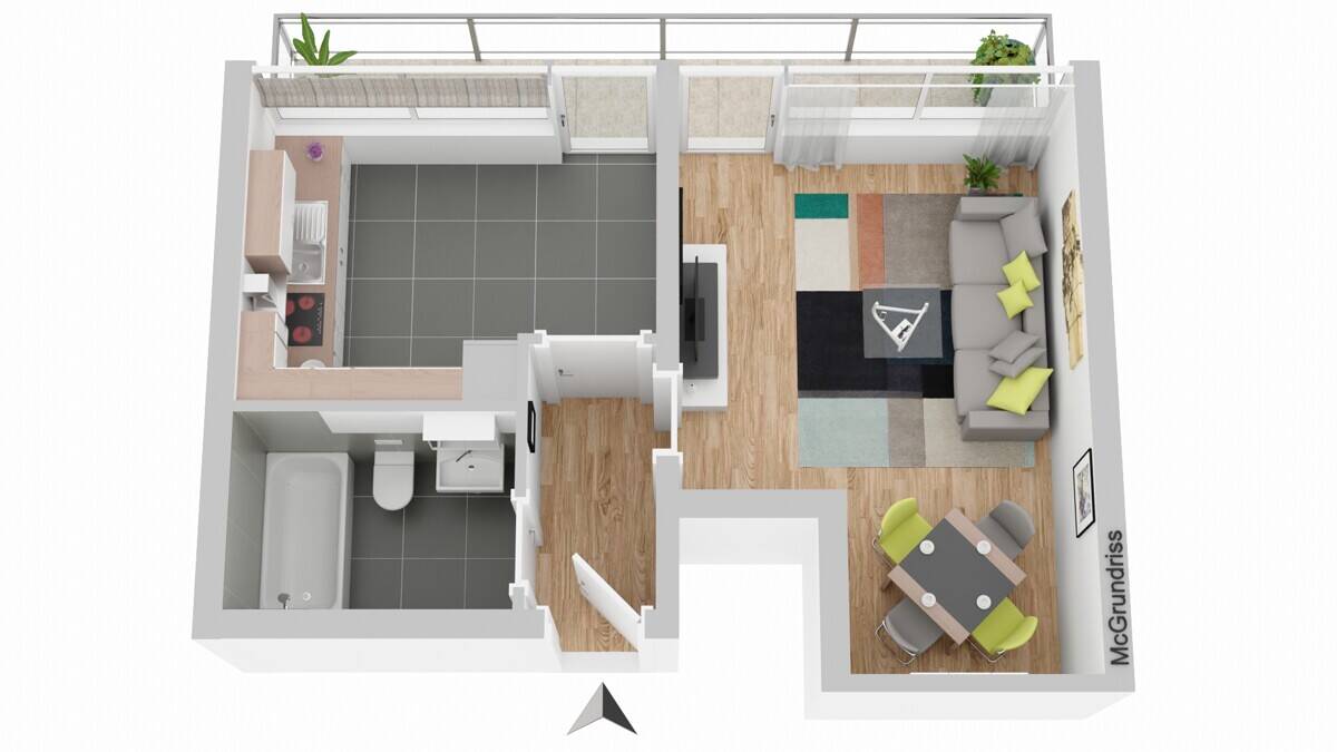 Vermietete 1-Zimmer-Wohnung in Mannheim-Käfertal - Ideale Investitionsmöglichkeit – 68309 Mannheim – Bild 1 von 8