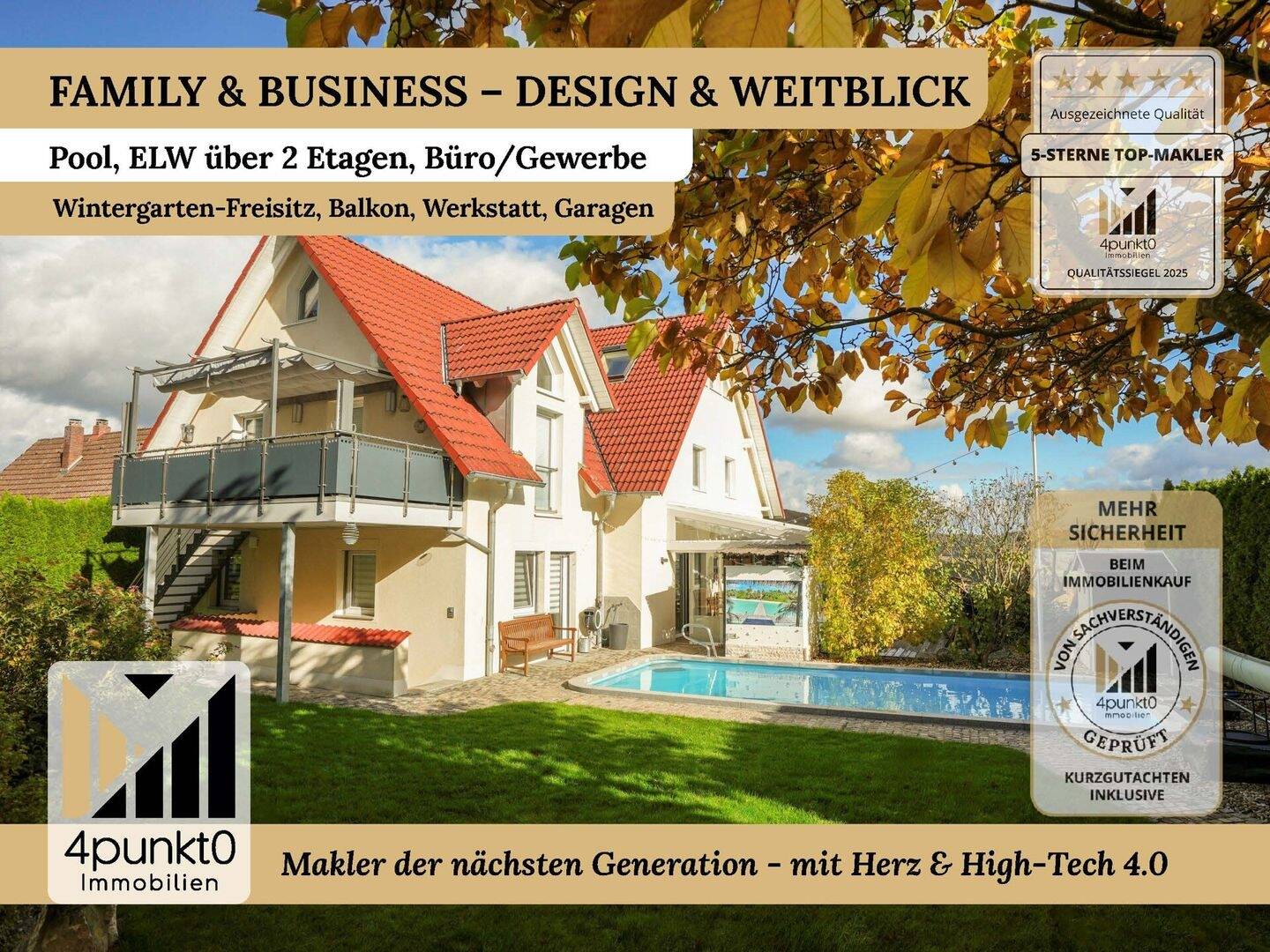 Panoramahaus am Rappenberg: Pool, Einliegeroption, 10 Zimmer, 380 m² – Treuchtlingen – Bild 1 von 9
