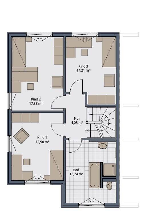 Neubau-DHH | Schlüsselfertig & KfW 40 QNG | Großzügig. Modern. Zukunftssicher. | Familientraum – Augsburg – Vorschaubild 6