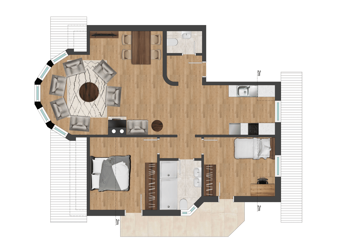 Schöne Dachgeschosswohnung mit Balkon, Kellerabteil und Stellplatz in begehrter Lage - Lengfeld – Würzburg – Vorschaubild 7