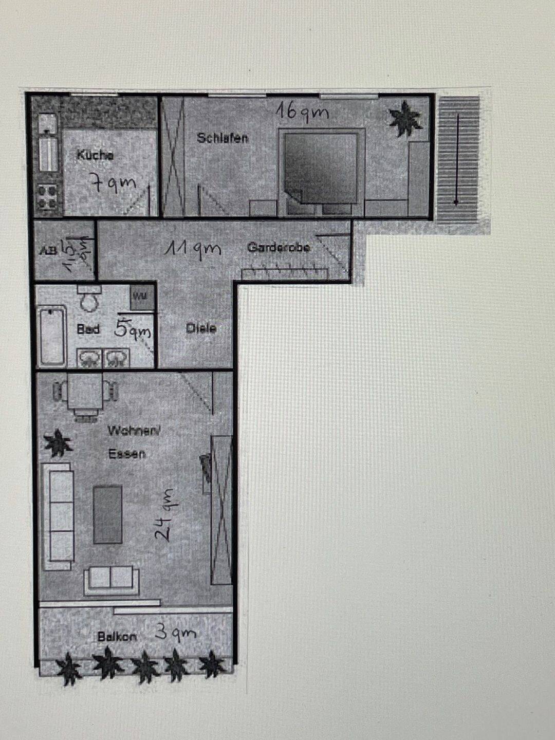 Grün, grün, grün…2Raumwohnung in bester Lage!