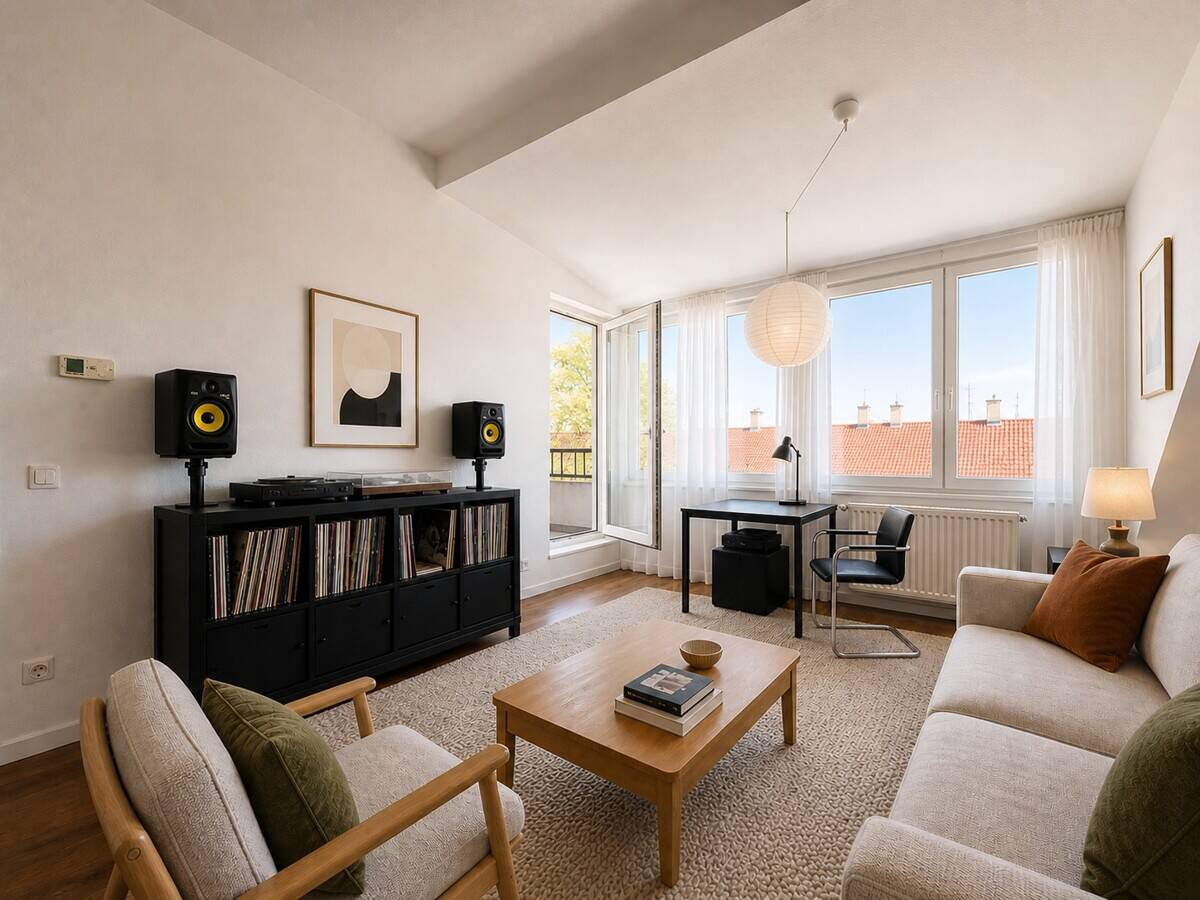 Helle Dachgeschosswohnung mit Terrasse in der Nähe des Boxhagener Platzes