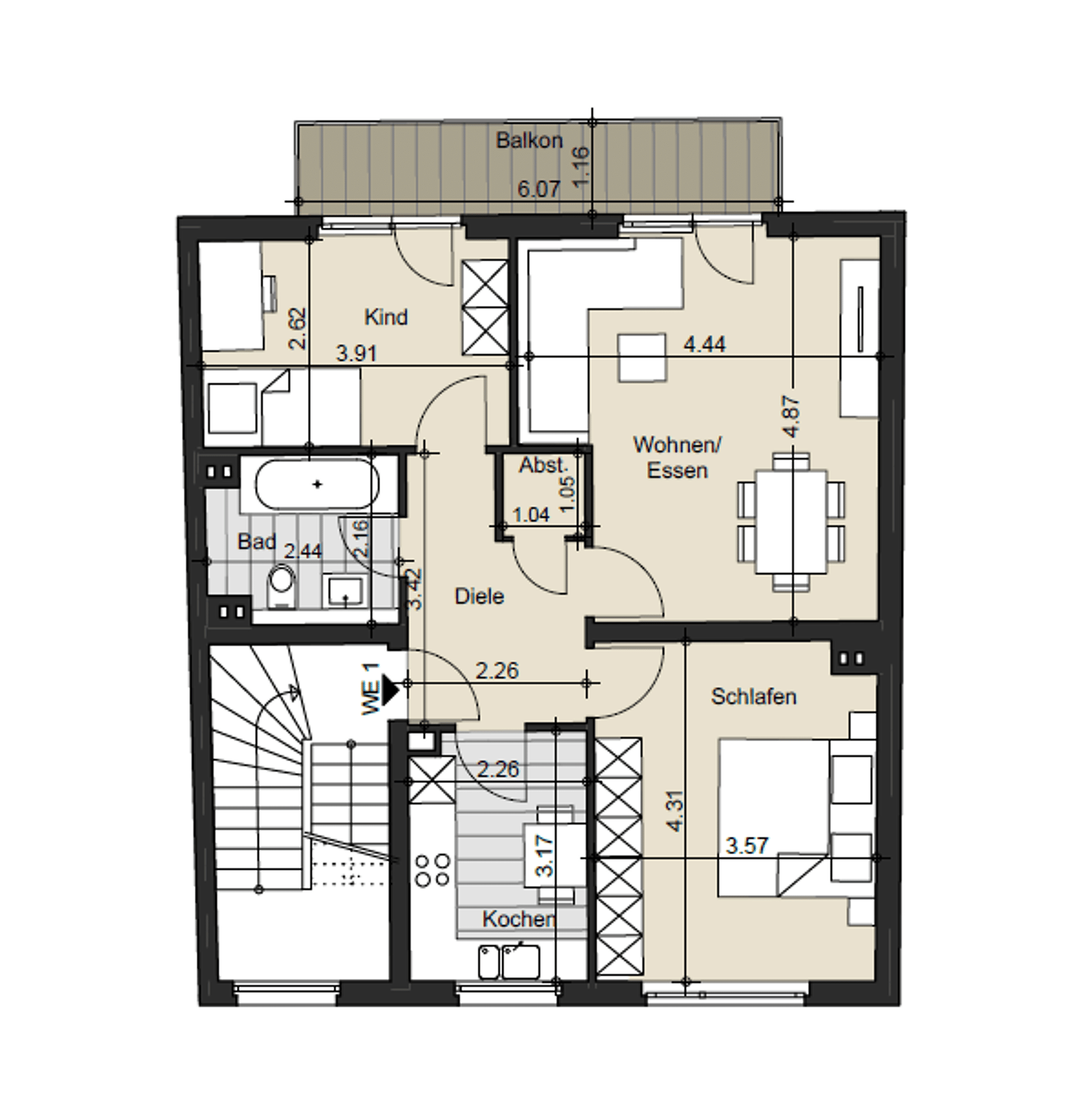Etagenwohnung in 50827 Köln mit 66,62 m² kaufen