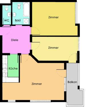 Moderne 3-Zimmer-Wohnung zur Miete in Schipkau, Meuro – 1993 Schipkau – Vorschaubild 1