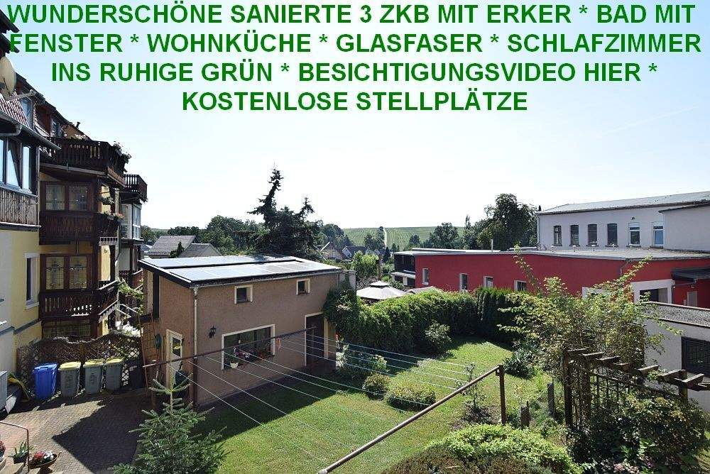 WUNDERSCHÖNE SANIERTE 3 ZKB MIT ERKER * BAD MIT FENSTER * SCHLAFZIMMER INS RUHIGE GRÜN * FULL-HD-VIDEO HIER * KOSTENLOSE STELLPLÄTZE