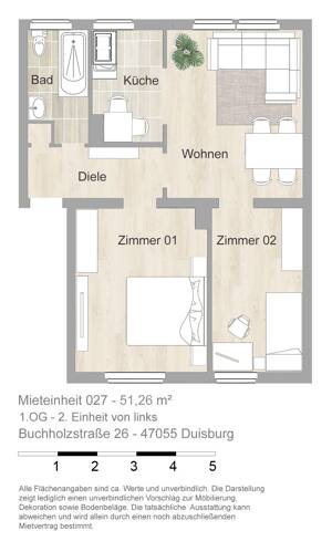 +++ Gemütliche 3 Raumwohnung in Wanheimerort - zentral gelegen +++ – 47055 Duisburg – Vorschaubild 7