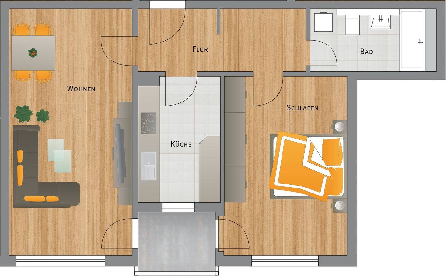 Gemütliche 2-Raumwohnung mit Balkon im Zentrum-Süd – Leipzig – Vorschaubild 2