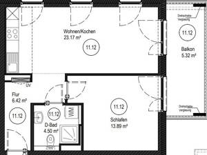VIDO | Draussen mittendrin: Helle 2-Zimmer-Wohnung mit Loggia in grünem Wohnquartier in Bockenheim – 60486 Frankfurt am Main – Vorschaubild 2