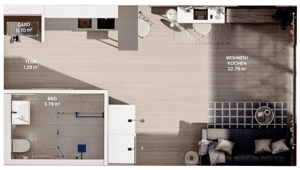 Investieren oder selbst einziehen: Moderne 1-Zimmer-Wohnung mit KfW-Zuschuss! – 22309 Hamburg – Vorschaubild 3