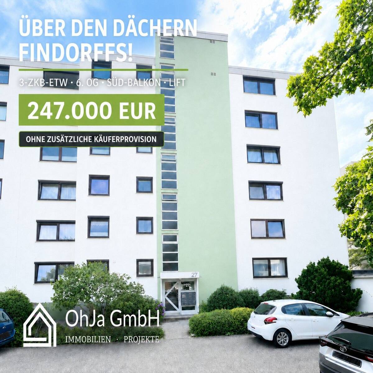 FINDORFF VON OBEN! 3 Zimmer, Süd-Balkon & Fahrstuhl - ohne zusätzliche Käuferprovision. – 28215 Bremen – Bild 1 von 6