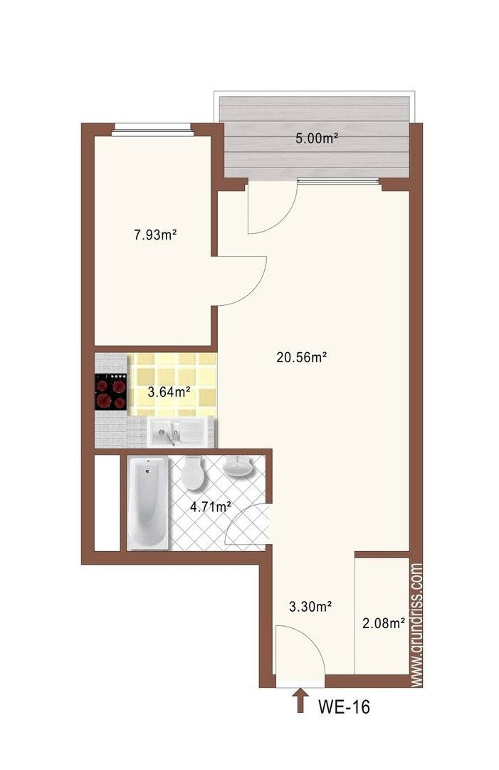 Etagenwohnung in 23966 Wismar mit 45 m² kaufen