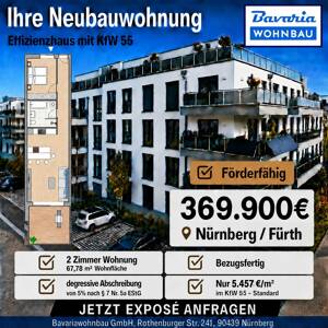 TOP VERMIETBARE 2-ZIMMERWOHNUNG IN ZENTRALER LAGE VON FÜRTH / IDEAL ZUR KAPITALANLAGE! EINBAUKÜCHE INCLUSIVE