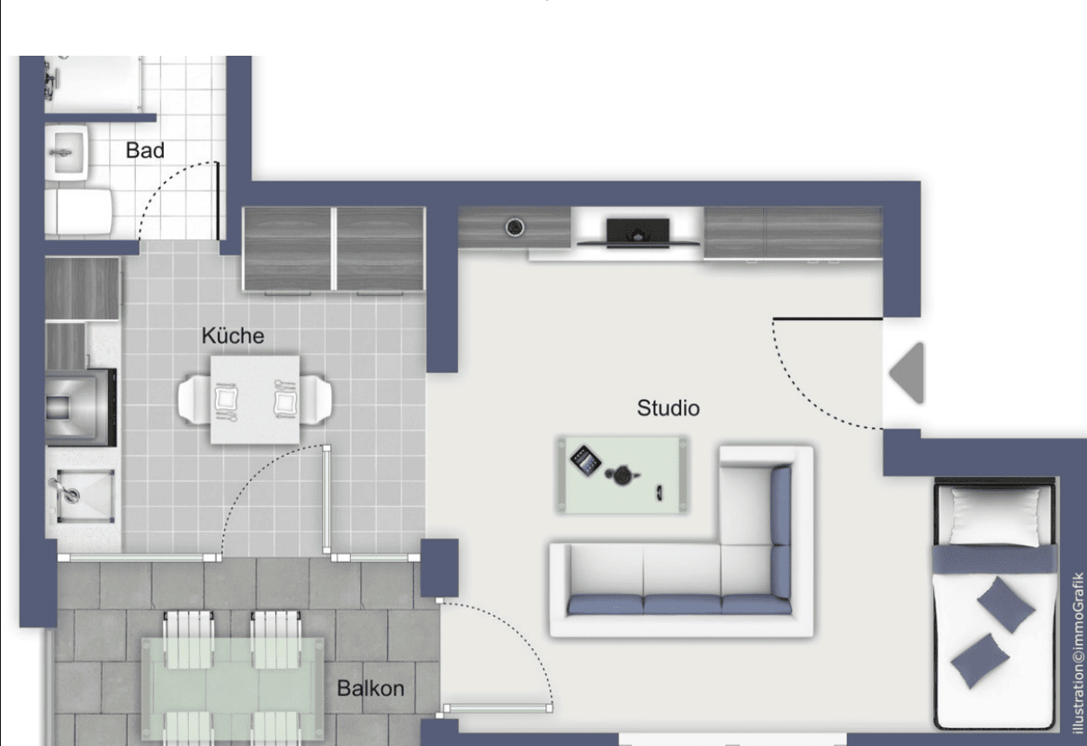 Nachmieter für gehobene Studio-Wohnung gesucht