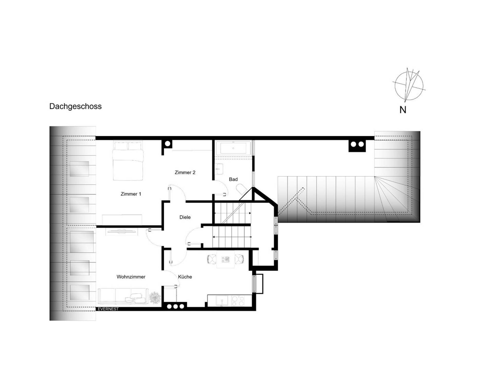 Dachgeschosswohnung in 63065 Offenbach am Main mit 64,75 m² kaufen