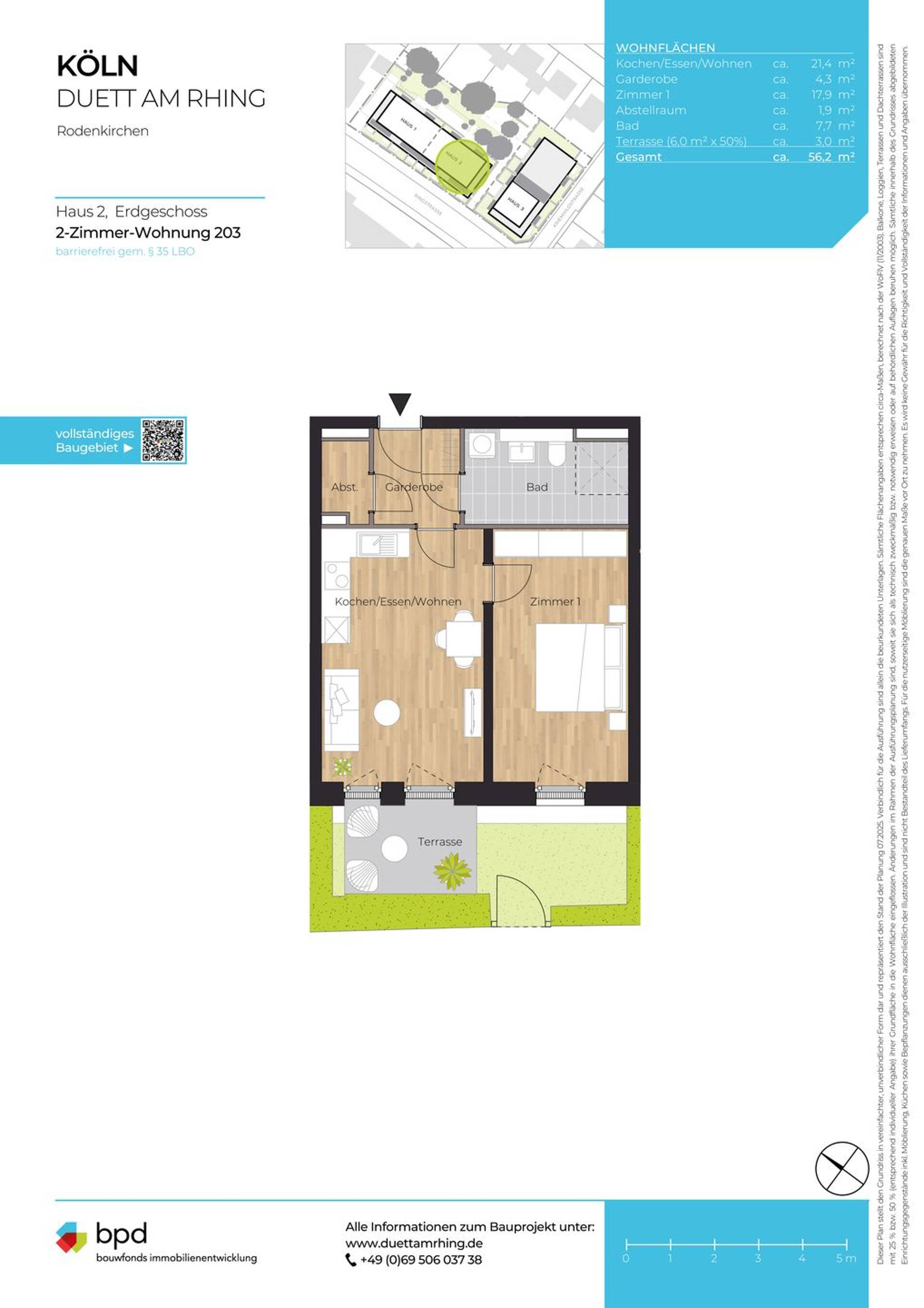 Erdgeschosswohnung in 50996 Köln mit 56,2 m² kaufen