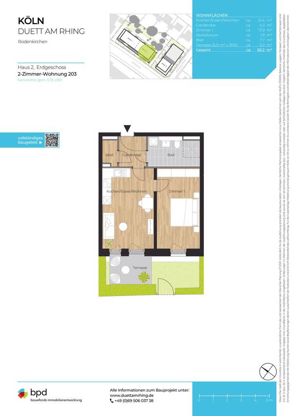 Erdgeschosswohnung in 50996 Köln mit 56,2 m² kaufen