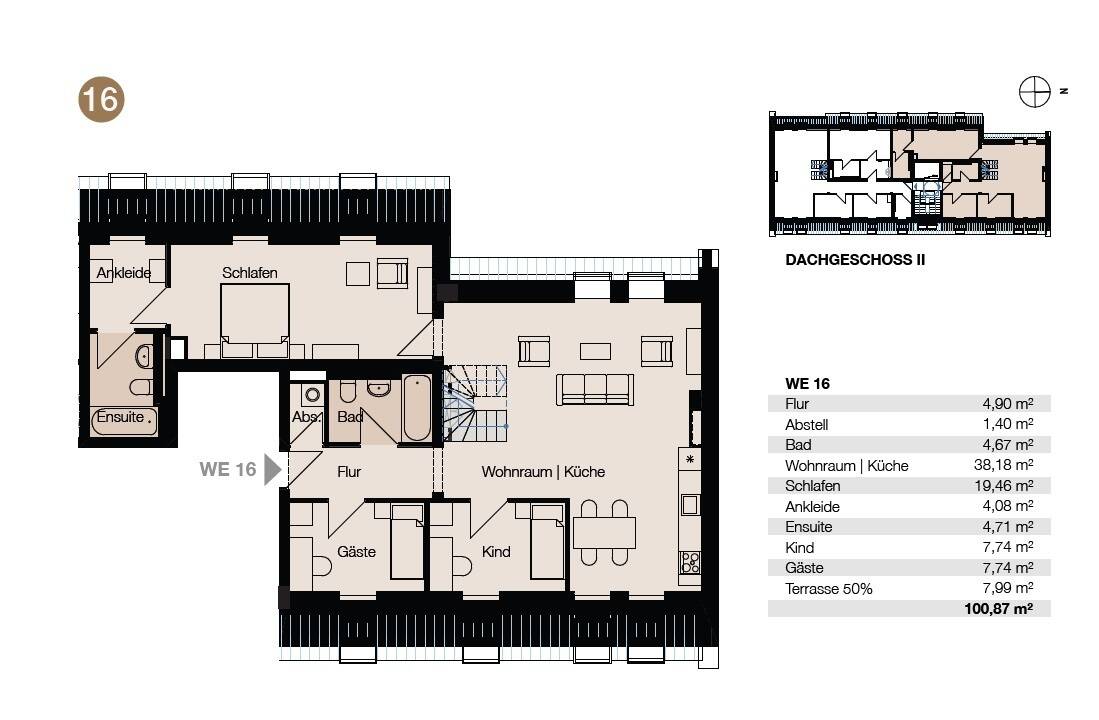 4-Raum Wohnung mit 15 m² großer Dachterrasse- – Leipzig – Vorschaubild 4