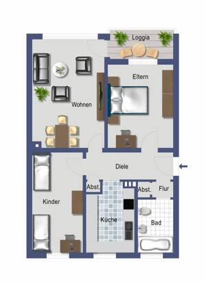 BN-Lessenich. 3 Zi.-Wohnung - Kapitalanlage am Alten Bach - provisionsfrei – 53123 Bonn – Vorschaubild 1