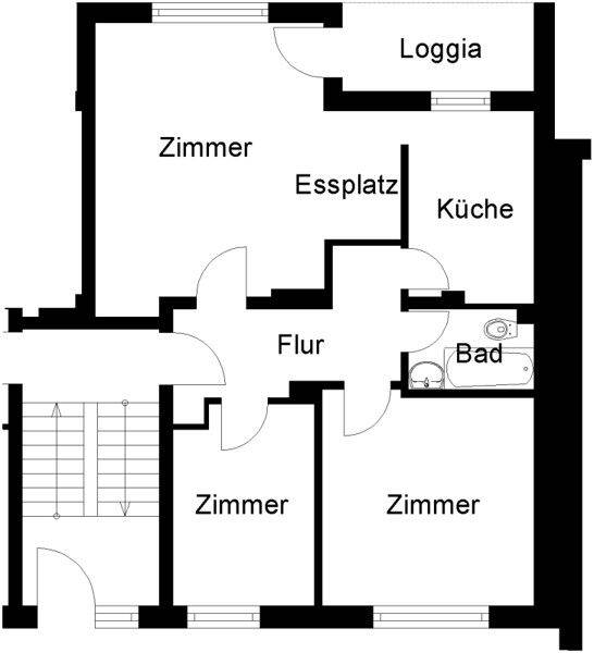 Renovierte Wohnung ca. 66 m² mit XXL-Balkon sofort verfügbar – Hannover – Vorschaubild 2