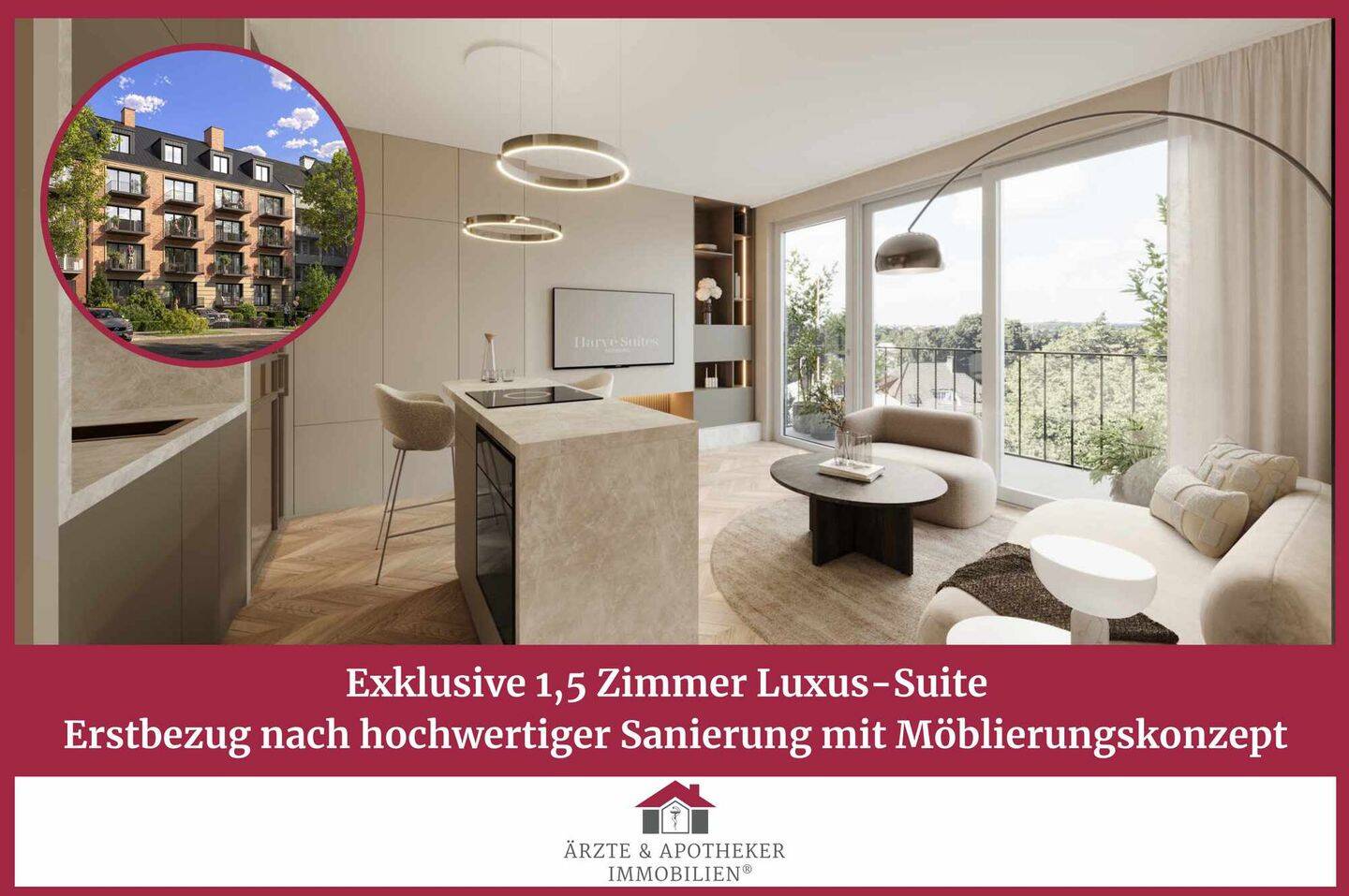 Exklusive 1,5 Zimmer Luxus-Suite - Erstbezug nach hochwertiger Sanierung mit Möblierungskonzept