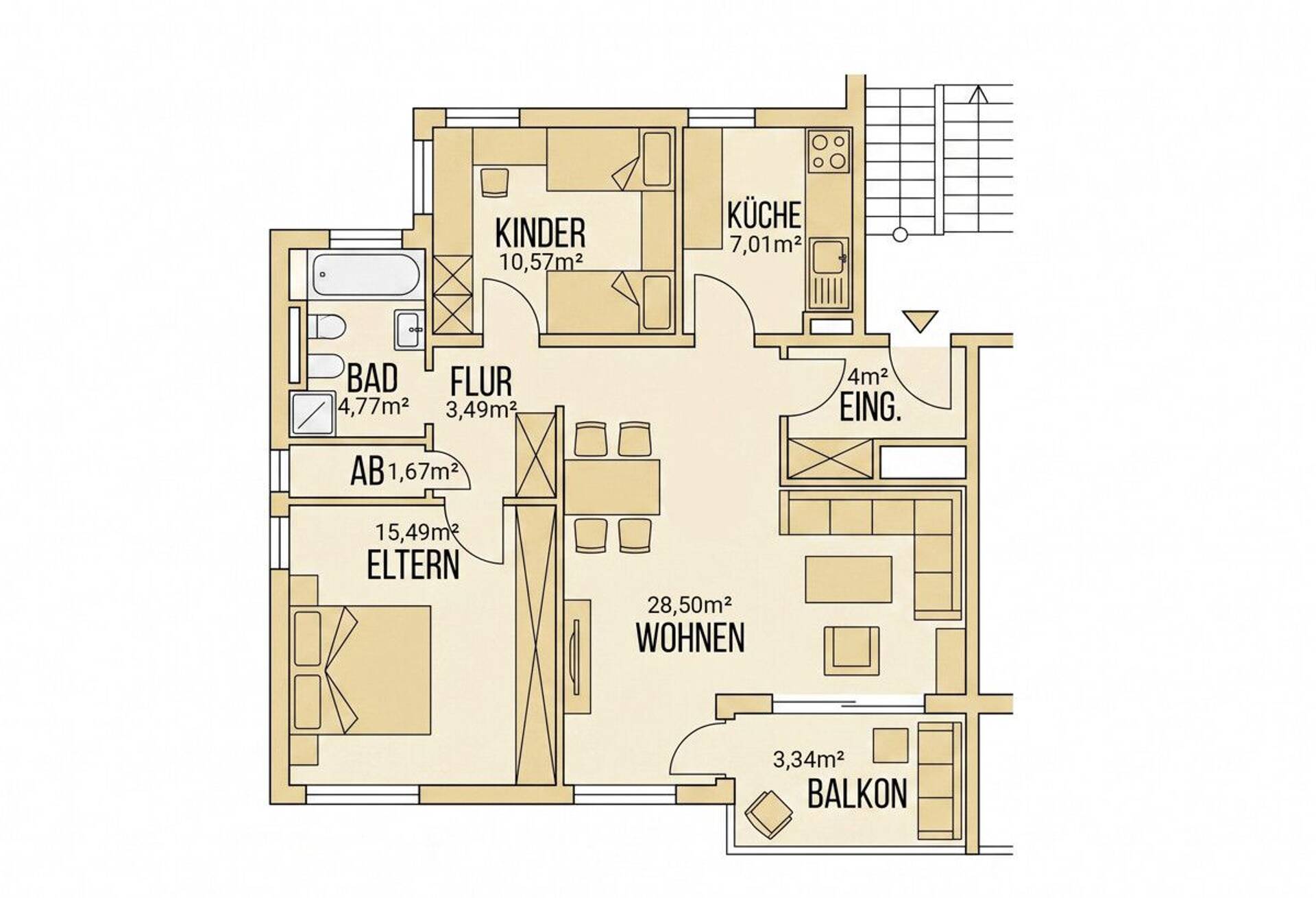 Etagenwohnung in 89257 Illertissen mit 76,4 m² kaufen