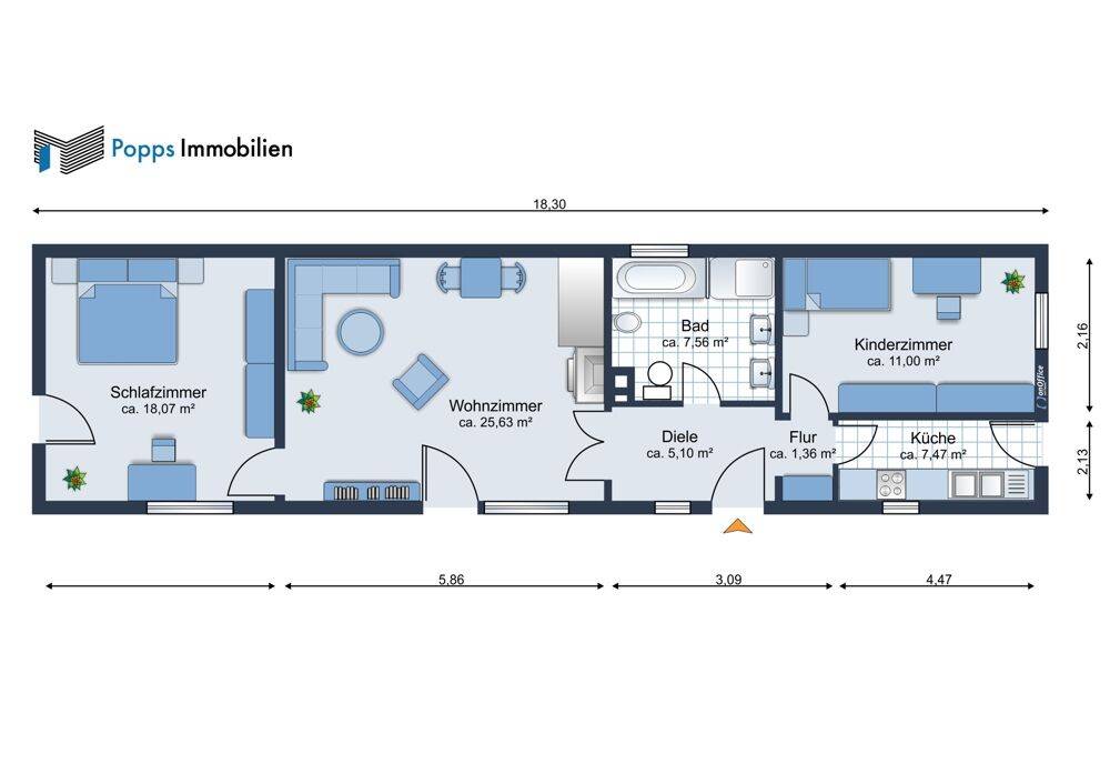 Erbpacht: Gemütliches Einfamilienhaus mit Einliegerwohnung und Garage in ruhiger Lage – Eschborn – Vorschaubild 2
