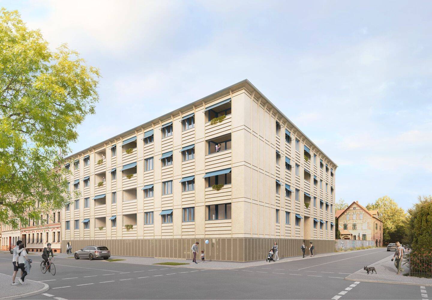 NEUBAU-Wohnung mit Balkon zum Garten * 4 Zimmer * KFW 40 und QNG – Leipzig – Vorschaubild 2