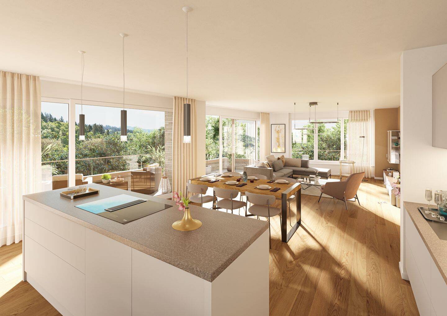 WE Lux 3.4 /// Neubau an der Eichhalde: Exklusive 3-Zimmer-Wohnung mit Balkon – Freiburg im Breisgau – Vorschaubild 3