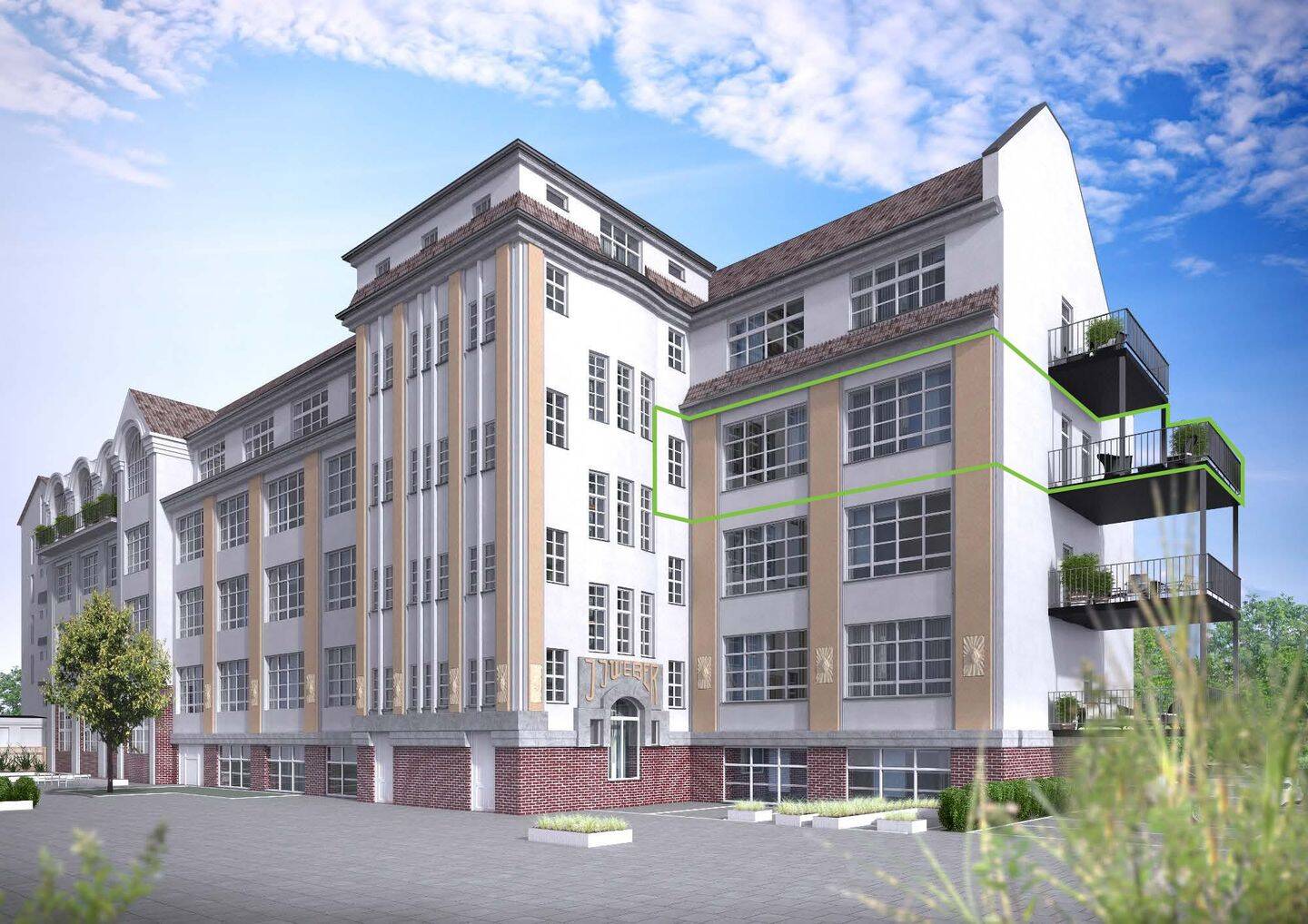 EXKLUSIVES LOFTAMBIENTE AUF 3 ZIMMERN – MIT BALKON IM GRAFISCHEN HOF – Leipzig – Vorschaubild 3