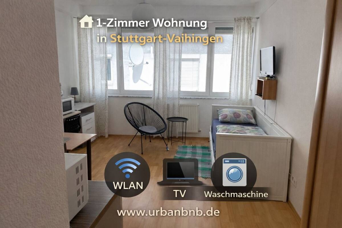 Möblierte 1-Zimwhg. in Stuttgart - Wohnen auf Zeit – 70565 Stuttgart – Bild 1 von 9