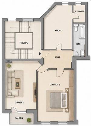 BEZUGSFREI - CHARMANTER 2 - ZIMMER - ALTBAUKLASSIKER + SÜD-BALKON + 2.OG + RUHIGLAGE – 12167 Berlin – Vorschaubild 6