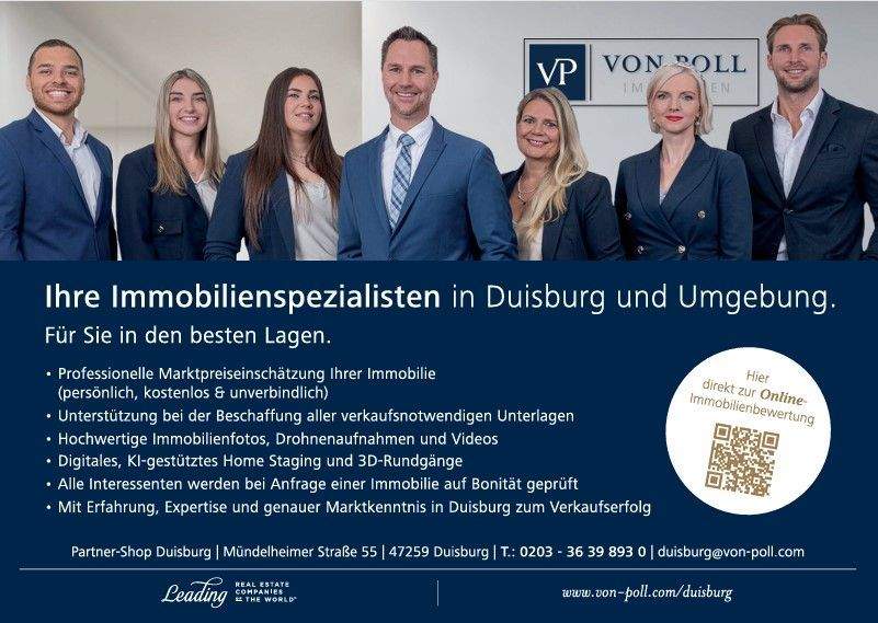 3,5-Zi.-Maisonette im EG/Souterrain direkt am Kaiserberg mit 104m2 Wfl, FB-Hzg & 3 Balkonen/Terrasse – Duisburg – Vorschaubild 3