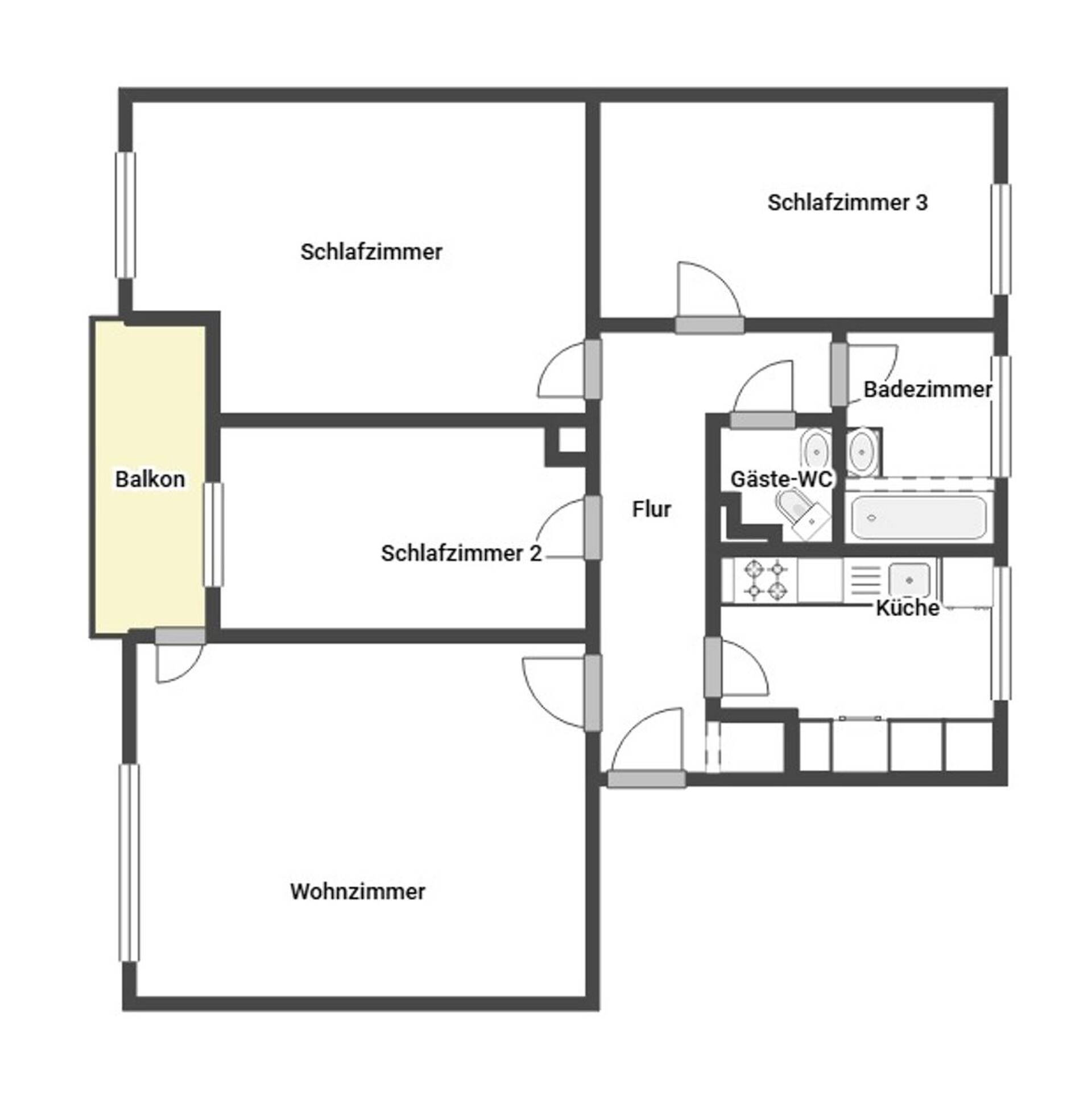 Etagenwohnung in 35039 Marburg mit 80 m² kaufen