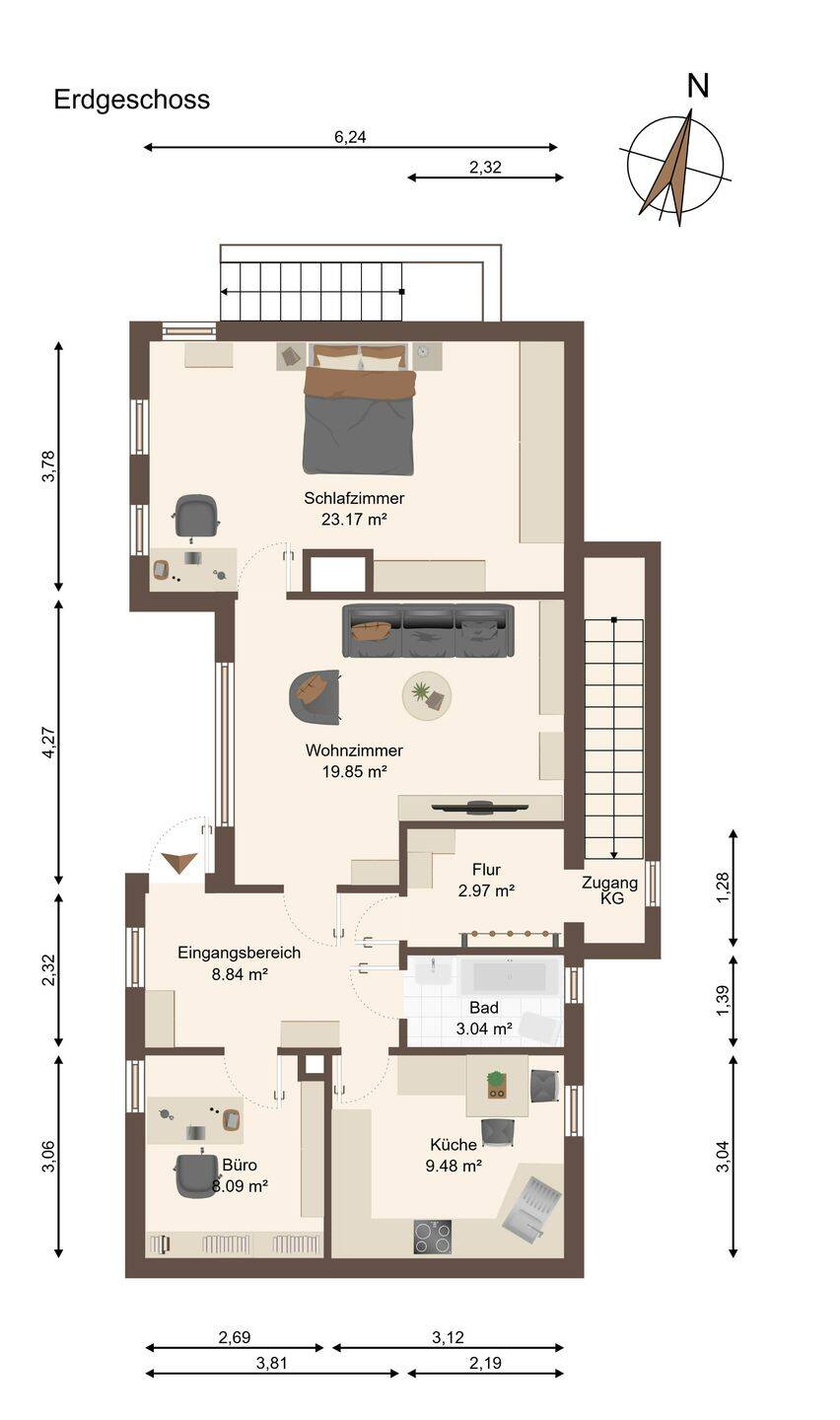 Charmanter Bungalow mit Keller und Gartenidylle in beliebter Lage von Magdeburg-Nordwest – Magdeburg – Vorschaubild 8